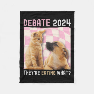Debate Election 2024 Pets Dog Cat They're Eating W Fleece Blanket