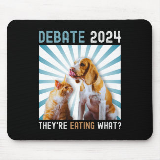 Debate Election 2024 Pets Dog Cat They're Eating W Mouse Pad