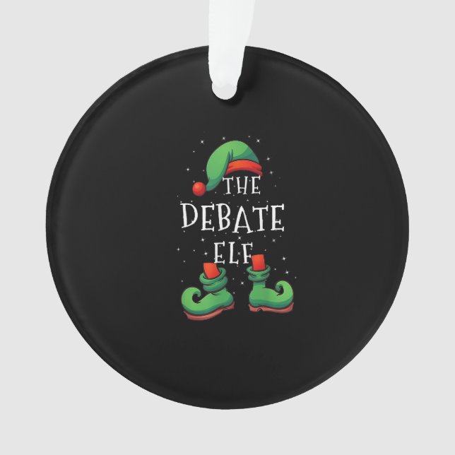 Debate Elf Funny Matching Family Christmas Pyjamas Ornament (Front)