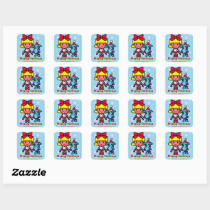 Debbie and Peg's Christmas Square Sticker