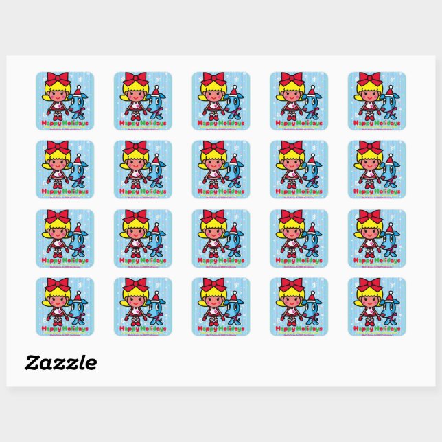 Debbie and Peg's Christmas Square Sticker (Sheet)