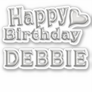 Debbie Happy Birthday silver Sticker
