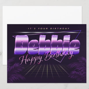Debbie Name Vorname lila retro Karte Geburtstag Card