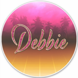 Debbie Vorname Name golden pink Aufkleber Sticker