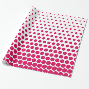 Debian Red Polka Dot Modern White Wrapping Paper