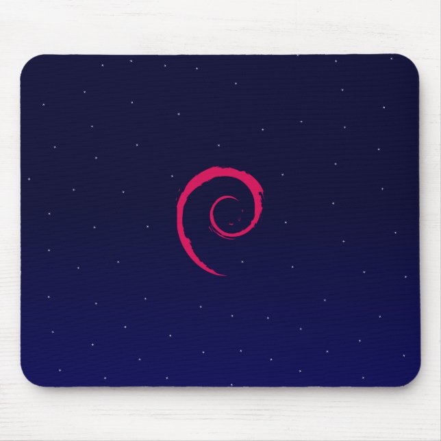 Debian with a space Background Mouse Pad (Front)