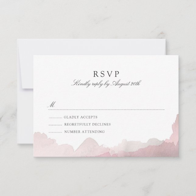 Debonair Blush Pink RSVP Card (Front)