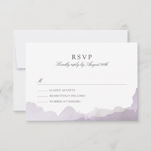 Debonair Lavender RSVP Card (Front)