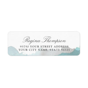 Debonair Turquoise Return Address Label