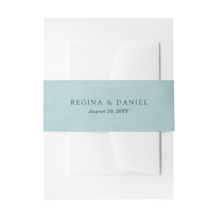 Debonair Turquoise Wedding Invitation Belly Band