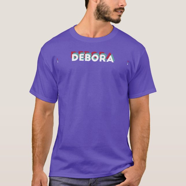 Debora Name Funny Name Debora 80s theme T-Shirt (Front)