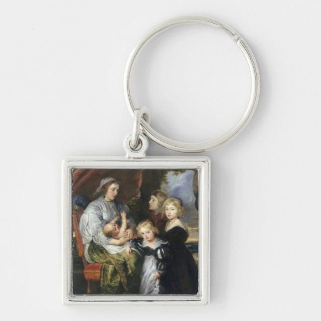 Deborah Kip and Her Children Key Ring (Front)
