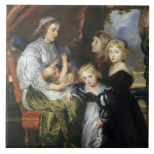 Deborah Kip and Her Children Tile