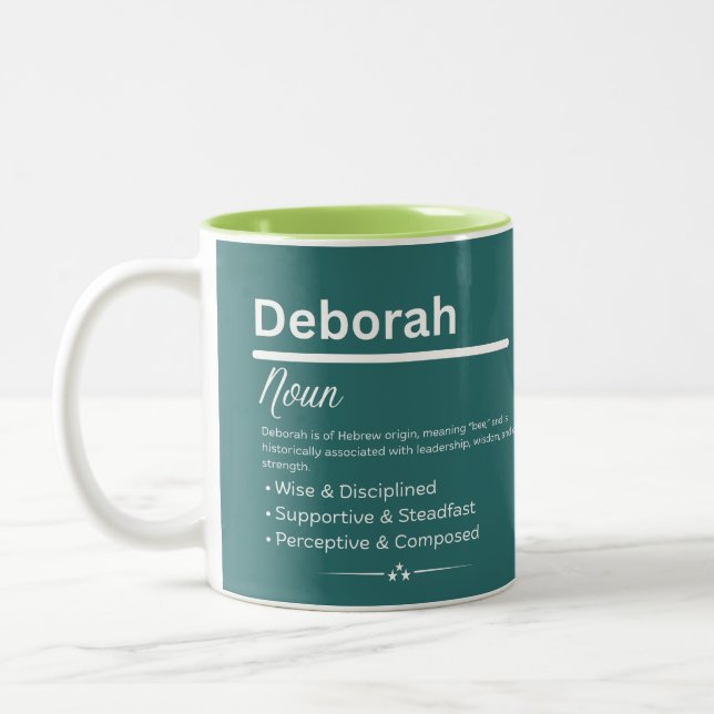 Deborah Personalized Girl Name Meaning Coffee Mug (Left)