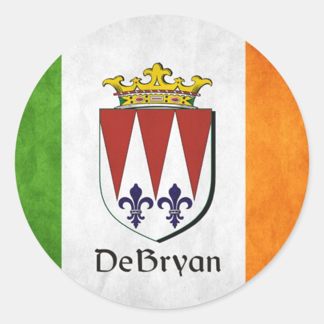 DeBryan Irish Flag Classic Round Sticker (Front)