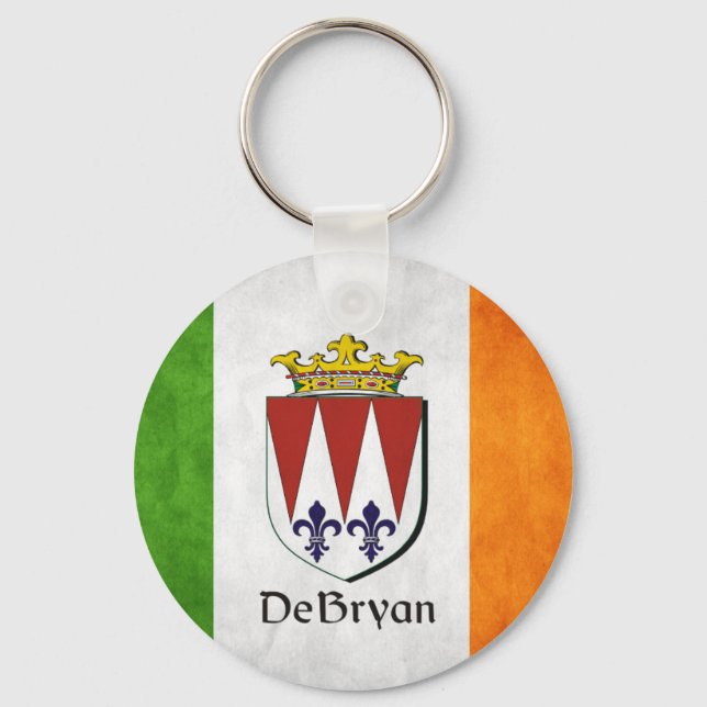 DeBryan Irish Flag Key Ring (Front)