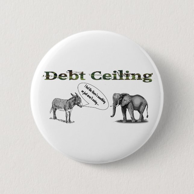 Debt Ceiling Camouflage Button (Front)