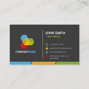 Debt Collector - Stylish Dark Colourful Business Card