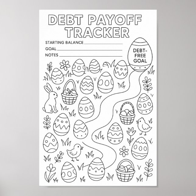 Debt Easter Egg Hunt Payoff Tracker  Poster (Front)