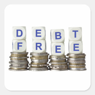 Debt Free Square Sticker
