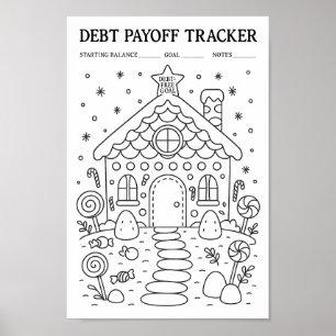 Debt Payoff Gingerbread House Tracker  Poster