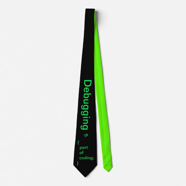 Debugging Tie (Geek Green) (Front)