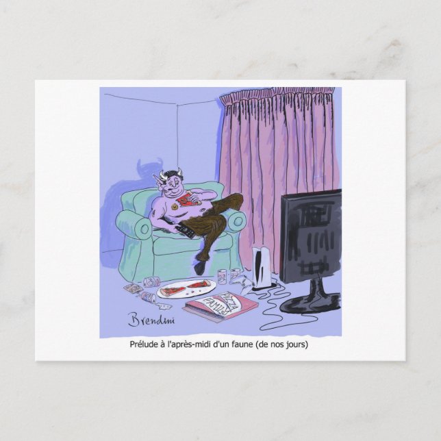 Debussy's Prélude à l'après-midi d'un faune  Holiday Postcard (Front)