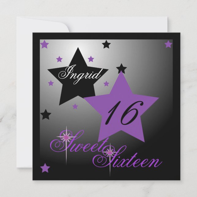 Debutant Star Sweet Sixteen-Cust. Invitation (Front)