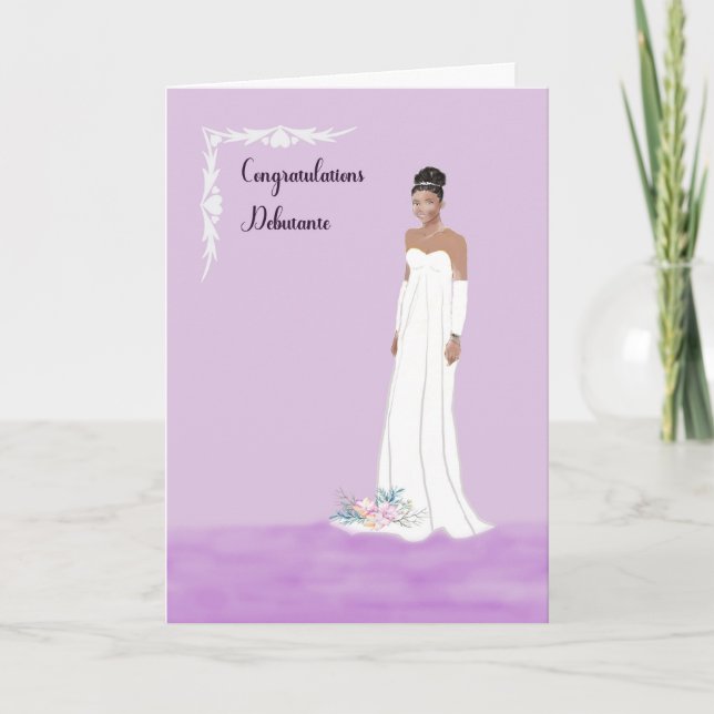 Debutante Card for Black Young Lady (Front)