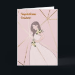 Debutante Congratulations Light Pink Card<br><div class="desc">Debutante Congratulations card in a light pink with faux gold lines that fade into the young lady on the front.  The words on the inside can be changed.  Thanks to the Hungryjpeg and Creative Fabrica for some of the elements in the design.</div>