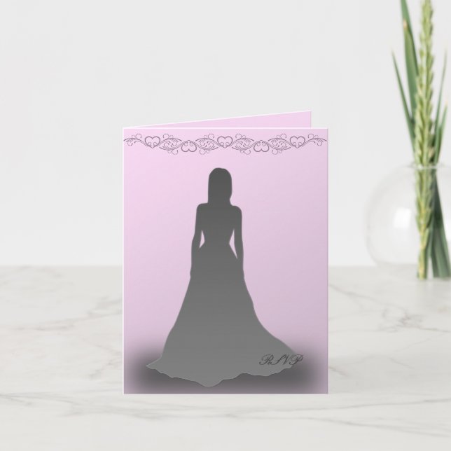 Debutante in Silhouette RSVP Invitation (Front)