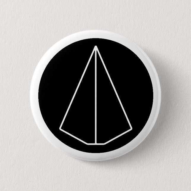 DECA SYMBOL - PAPER AIRPLANE 6 CM ROUND BADGE (Front)