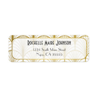 Decadence Golden Art Deco Return Address Labels