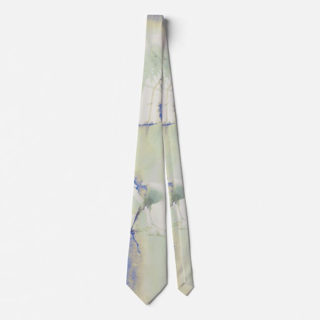 Decadence Watercolor In Pale Green And Blue Tie (Front)