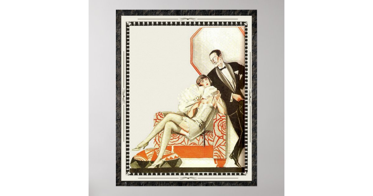 Decadent 1920s Art Deco Avant Garde Couple Poster | Zazzle.com.au
