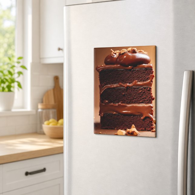Decadent Chocolate Cake Slice Magnet (Creator Uploaded)