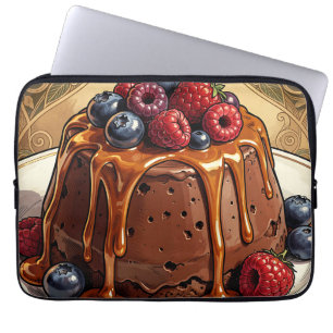 Decadent Chocolate Caramel Berry Cake Laptop Sleeve