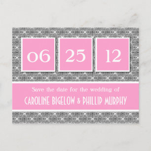 Decadent Damask Save the Date Postcard