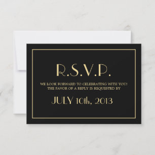 Decadent Deco elegant chic black wedding response