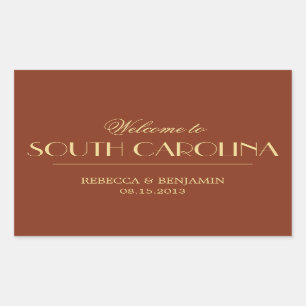 Decadent Deco elegant chic red welcome wedding Rectangular Sticker