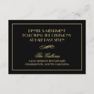 Decadent Deco elegant chic wedding reception info Enclosure Card