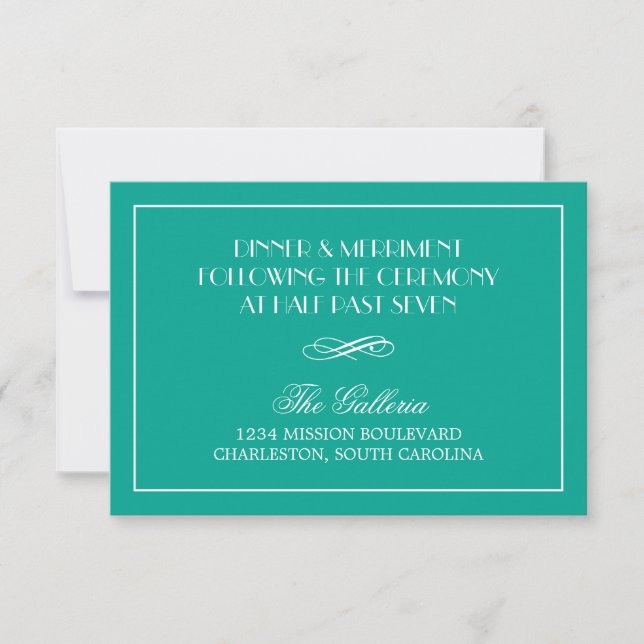 Decadent Deco elegant chic wedding reception info Invitation (Front)