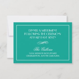 Decadent Deco elegant chic wedding reception info Invitation