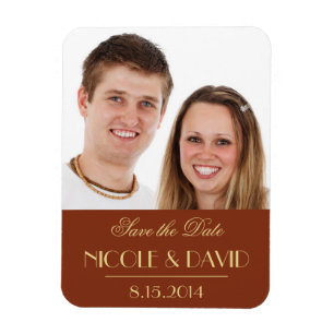 Decadent Deco elegant red wedding save the date Magnet