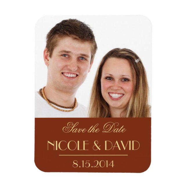 Decadent Deco elegant red wedding save the date Magnet (Vertical)