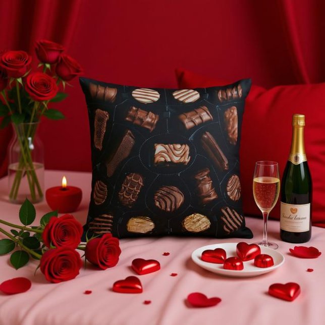 Decadent Delights Chocolate Pattern Throw Pillow (Creator Uploaded)