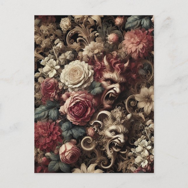Decadent Devilry – Gothic Baroque Holiday Postcard (Front)