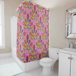 Decadent Guilded Retro Watercolor Ploomf at Sunset Shower Curtain