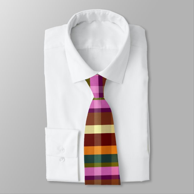 Decadent Warm Plaid DGRWP Tie (Tied)