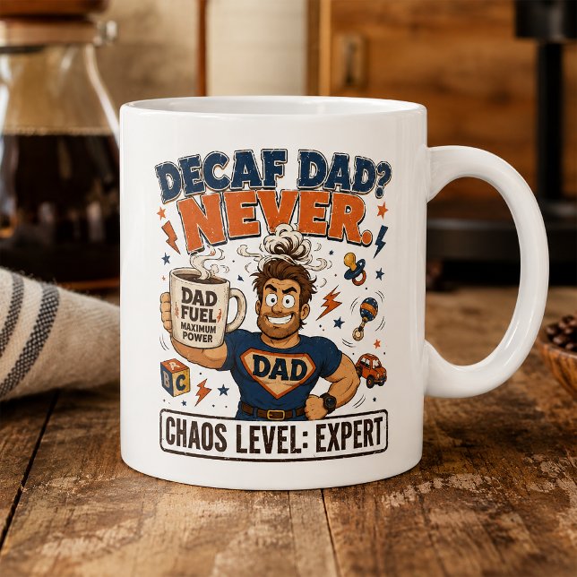 Decaf Dad Chaos Level Expert Mug Father's Day Gift (Creator Uploaded)